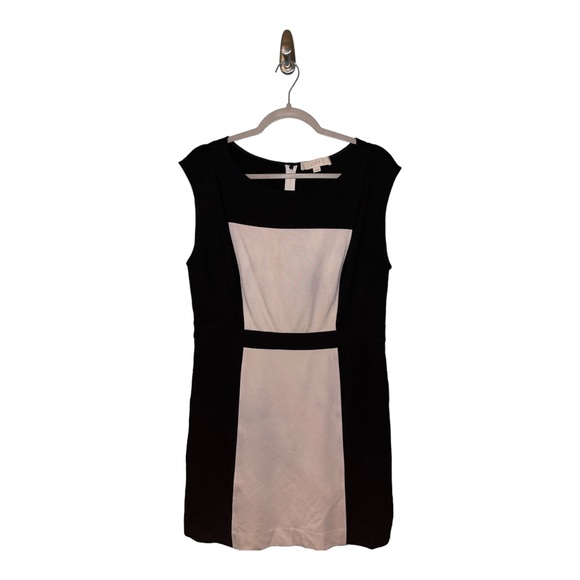 LOFT Dresses & Skirts - LOFT Black & White Color Block Sleeveless Mini Dress Size 14